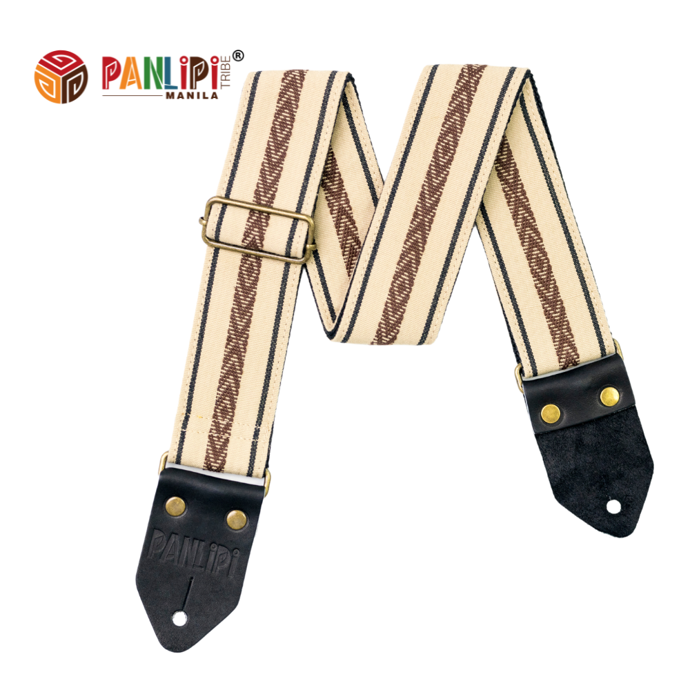 HANDMADE PANLIPI STRAP LOOM WEAVE CUABAO BAGU05 BROWN CREAM GUITAR ...